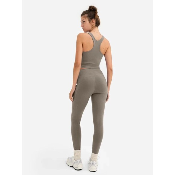 MATE THE LABEL ORGANIC‎ COTTON STRETCH POCKET PEBBLE LEGGINGS NEW AND NWOT - Picture 2 of 5